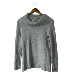 Calvin Klein Turtleneck Mock Neck Heather Grey Sweater Modern Cozy Size Small